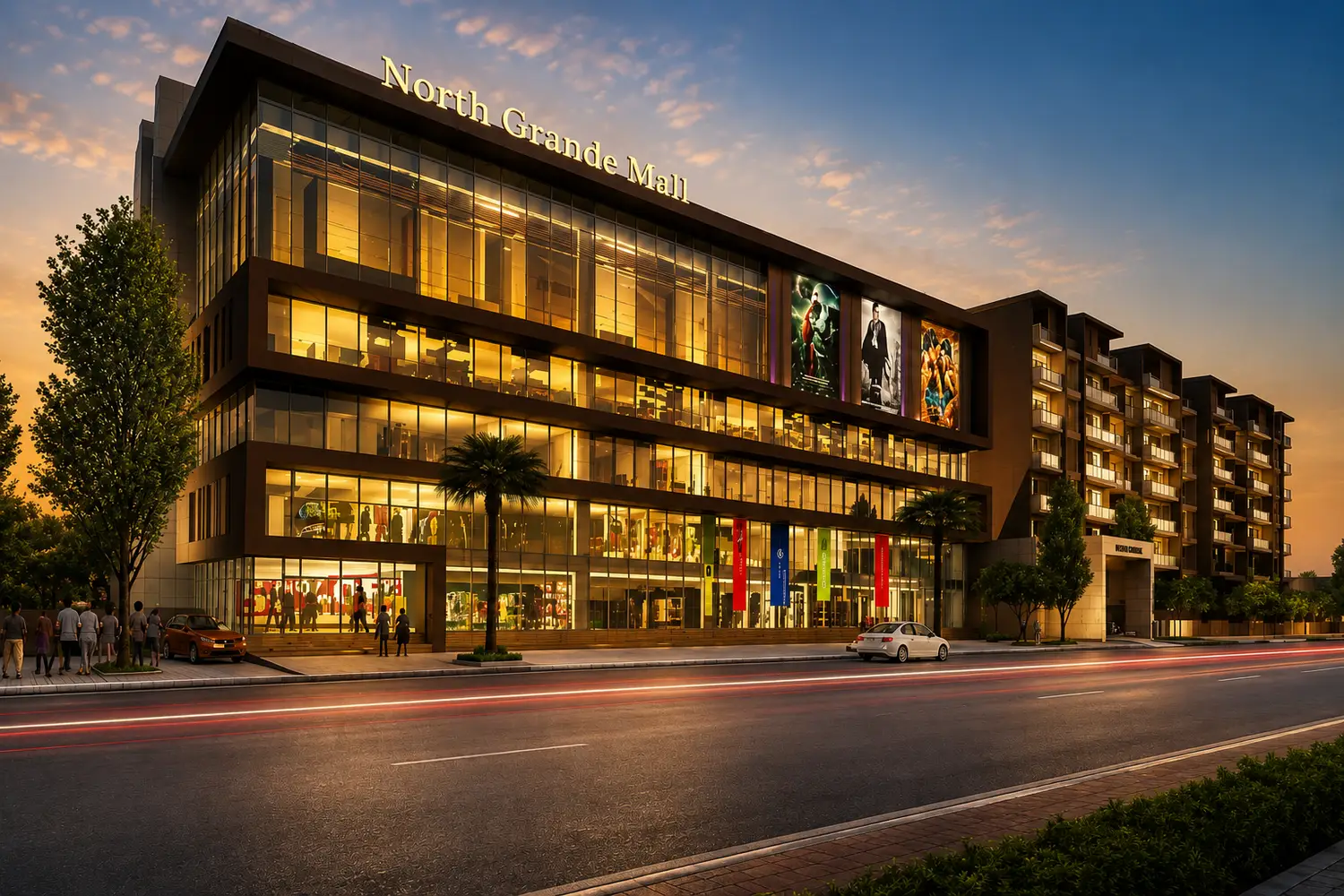 North Grande mixed-use development featuring a modern shopping mall, premium residential apartments and contemporary architecture.