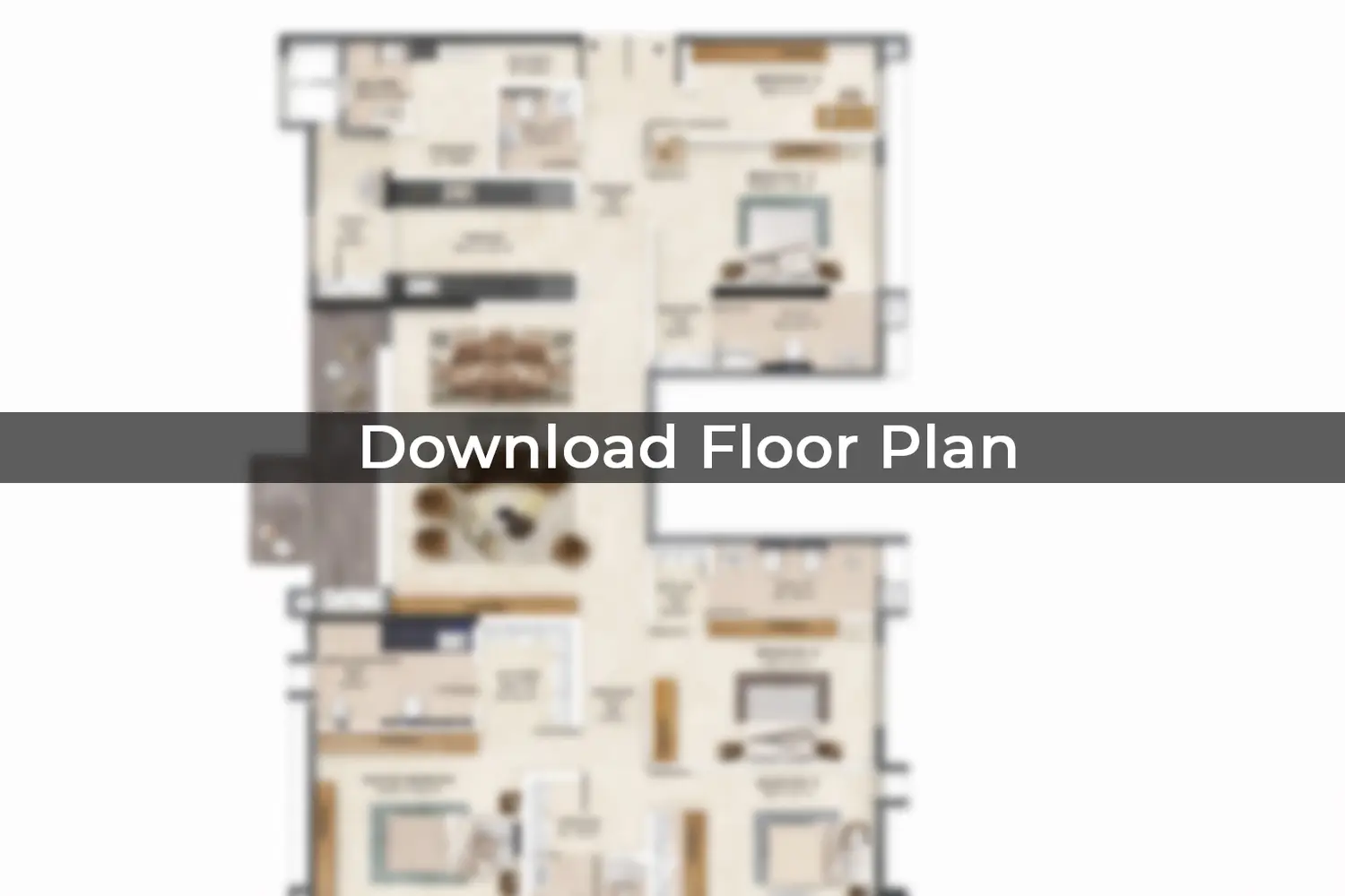 Primarc Aahana residential floor plan showing a spacious apartment layout with bedrooms, living and dining areas, kitchen, bathrooms, balconies and utility spaces.