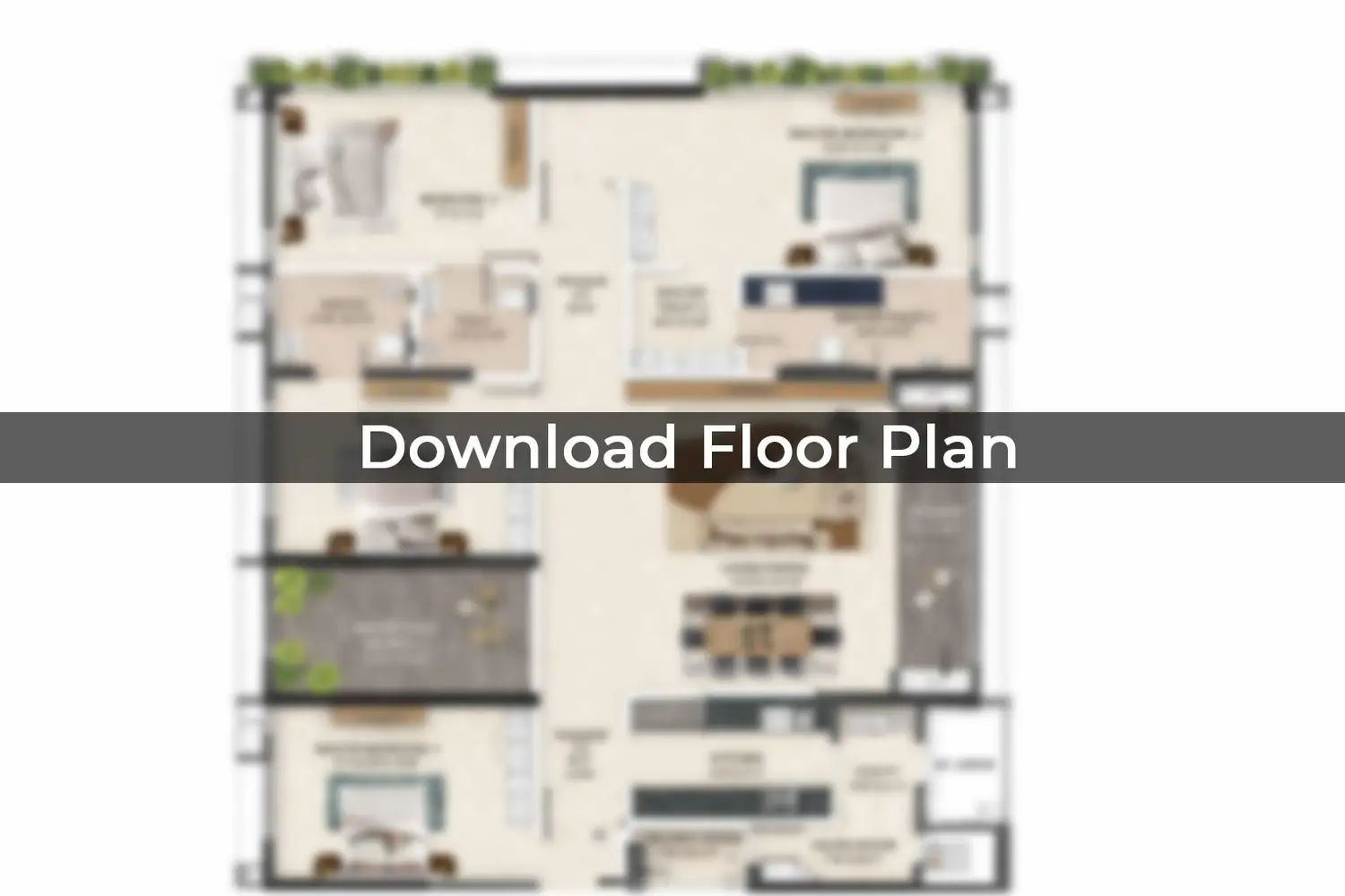 Primarc Aahana residential floor plan showing the spacious apartment layout, bedrooms, living and dining areas, kitchen, bathrooms, balconies and utility spaces.